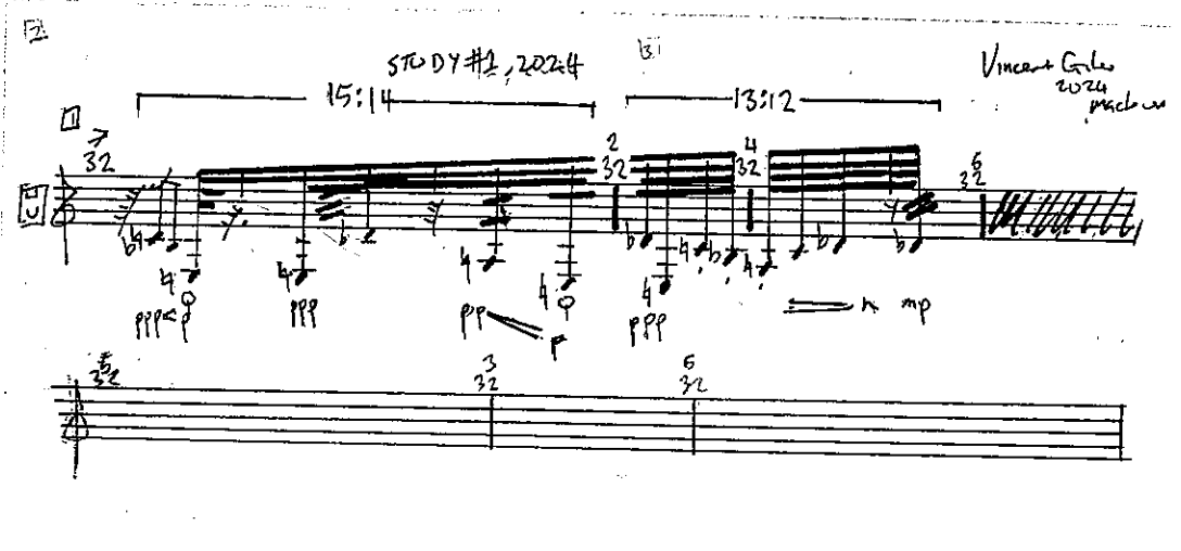 example of music in progress, study #1 2024